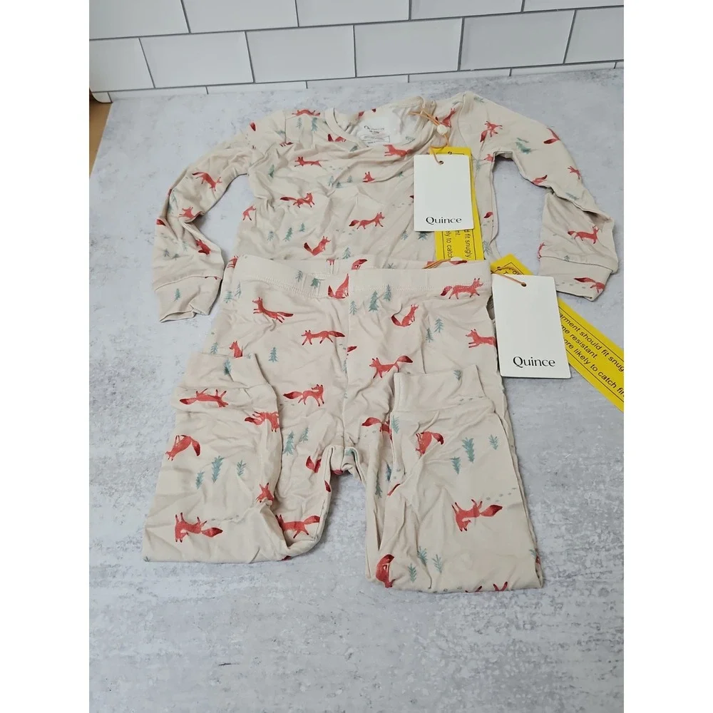 NWT Quince Pajama Set Toddler Pajamas Sz 18 -24  Months Unisex